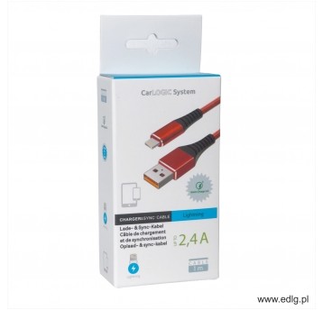 KABEL IPHONE 100CM RED 3A