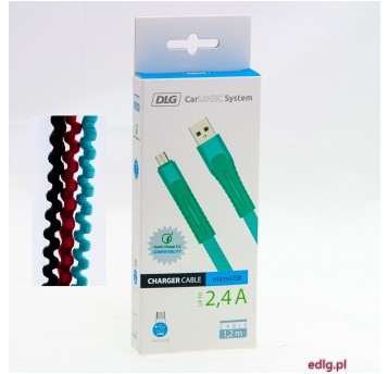 KABEL MICRO USB 1,2M AQUA 2,4A FLEX