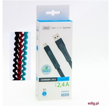 KABEL MICRO USB 1,2M CZARNY 2,4A FLEX