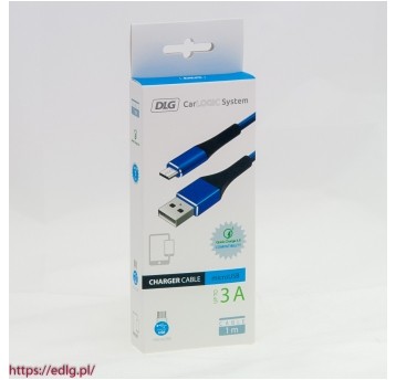 KABEL MICRO USB 100CM BLUE 3A