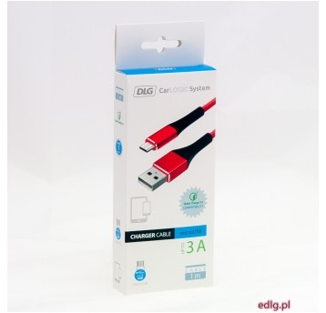 KABEL MICRO USB 100CM RED 3A