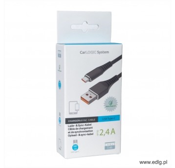 KABEL TYP C 100CM BLACK 2,4A