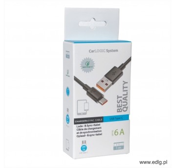 KABEL TYP C 100CM CZARNE 6A