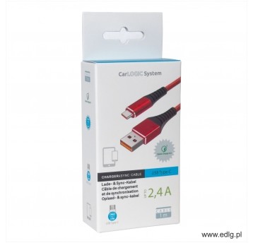 KABEL TYP C 100CM RED 3A