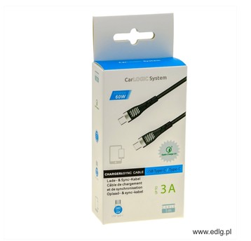 KABEL TYP C - TYP C 1M 3A 60W BLACK