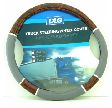 KIEROWNICA 47X48 TRUCK DREWNO-SZARY-SREBR PASEK