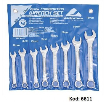 KLUCZE PŁASKO OCZKOWE 8SZT 8-17MM PŁACHTA