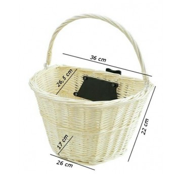 KOSZYK PRZEDNI WIKLINOWY BIAŁY