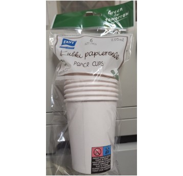 KUBKI PAPIEROWE EKO 250ML DO NAP. GORĄCYCH-6SZT