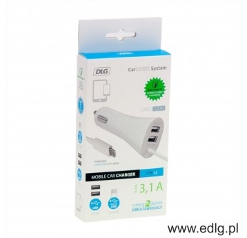 ŁADOWARKA SAM MICRO USB + 2xUSB 3,1A 1,2M KABEL