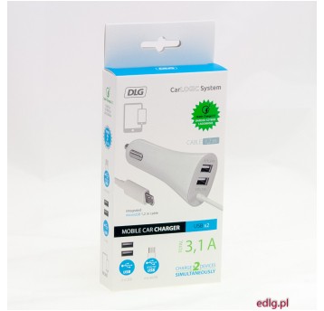 ŁADOWARKA SAM MICRO USB + 2xUSB 3,1A 1,2M KABEL