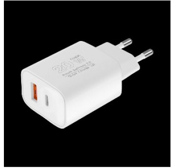 ŁADOWARKA SIECIOWA 230V USB + TYP C 20W