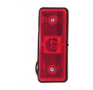 LAMPA 4 DIOD PŁASKA CZERW 12/24V