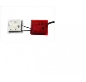 LAMPA OBRYS DIOD BIAŁO CZERW 12/24V KWADRAT