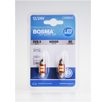 LED 12/24V SV8.5 31mm 0,8W BIAŁA