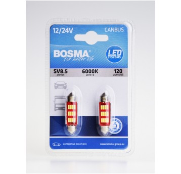 LED 12/24V SV8.5 39mm 1,2W BIAŁA