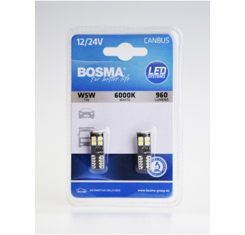 LED 12/24V W5W T10 12W BIAŁA