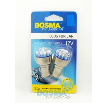 LED 12V 19LED BA15S NIEBIESKA