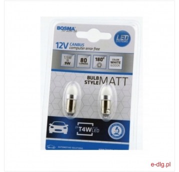 LED 12V 2XLED SMD BA9S BIAŁA MAT 6000K 2SZT.