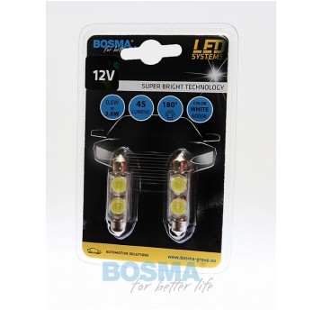 LED 12V 2XSMD SV8,5 10X41 BIAŁA 2SZT