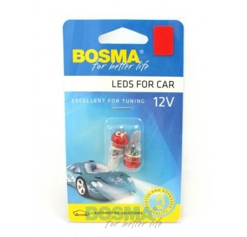 LED 12V 4XLED T10 CZERWONA