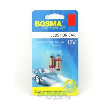 LED 12V 5W BA9s COKÓŁ CZERWONA STOŻEK