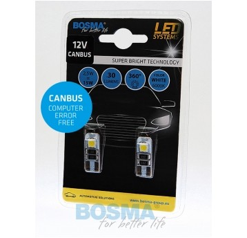 LED 12V 5W T10 CANBUS 2 LED BIAŁA 2SZT