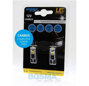 LED 12V 5W T10 CANBUS 3 LED BIAŁA 2SZT