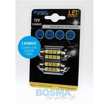 LED 12V 6XSMD SV8,5 15X41 CANBUS BIAŁA 2SZT