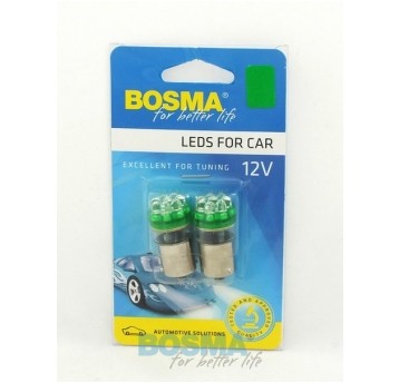 LED 12V 8LED BA15S ZIELONA
