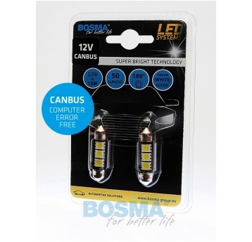 LED 12V CANBUS RURKA 15X36 3XLED BIAŁA 2SZT