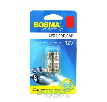 LED 12V RURKA 10X31 SV8,5 4XLED CZERWONA