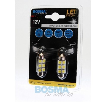 LED 12V SMD RURKA 10X36 6XLED BIAŁA 2SZT