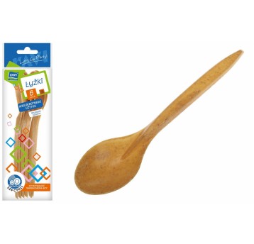 ŁYŻKI Z BIOKOMPOZYTU 6SZT WIELOKROTNEGO UŻYTKU