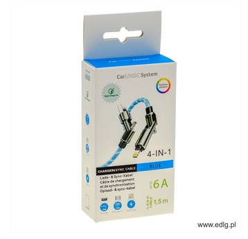 NEW KABEL ROZPINANY BLUE 4-IN-1 1,5M 6A