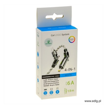 NEW KABEL ROZPINANY WHITE 4-IN-1 1,5M 6A