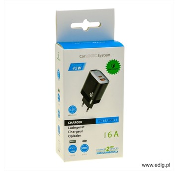NEW ŁADOWARKA SIECIOWA 45W CZARNA