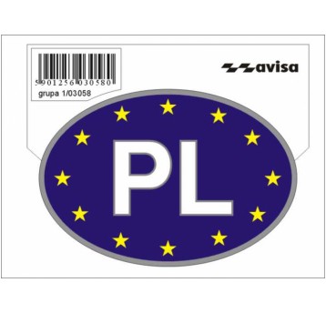 PL NAKLEJKA GRANATOWA UE SREBRNA