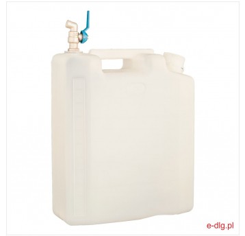 POJEMNIK NA WODĘ PŁASKI 10L BIAŁY KRAN NA GÓRZE