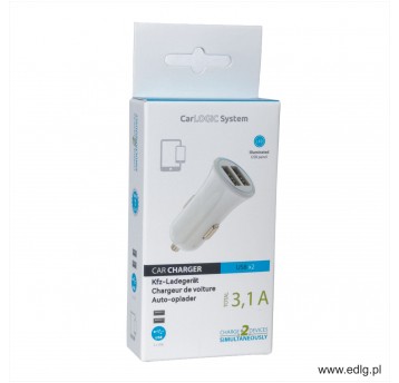PORT 2XUSB 5V 3,1A TOTAL WHITE