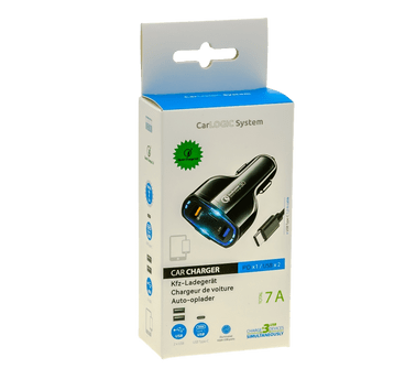 PORT 2XUSB 7A TOTAL + TYP C + KABEL 1,2M