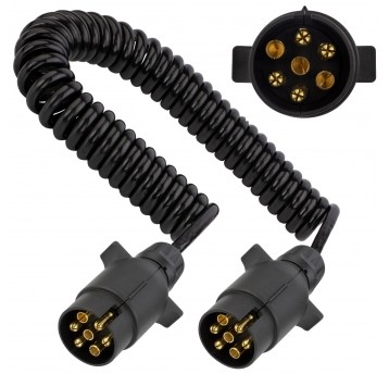 PRZEWÓD 6M SPIRALNY 12V WTYCZKA + WTYCZKA