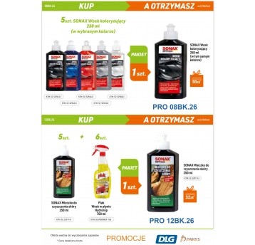 SONAX DO SKÓRY 5szt+ 6szt HYDROREP + 1szt GRATIS