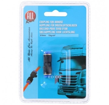 SZYBKOZŁĄCZKA 6MM PROSTA PLASTIK BLISTER
