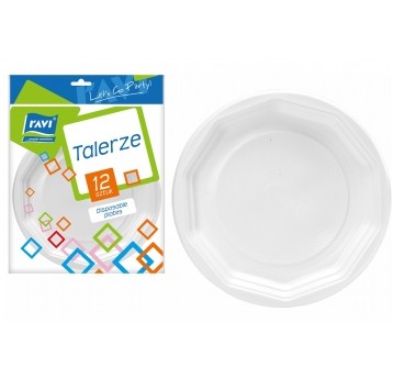 TALERZE PAPIEROWE 12 SZTUK 22,5cm RAVI