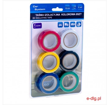 TAŚMA IZOLACYJNA KOLOROWA 6SZT BLISTER 18MMX10M