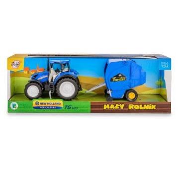 TRAKTOR NEW HOLLAND T5 Z PRASĄ DO SŁOMY