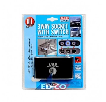 TRÓJNIK 12X24V 5A Z USB I PRZEŁĄCZNIKI (24)
