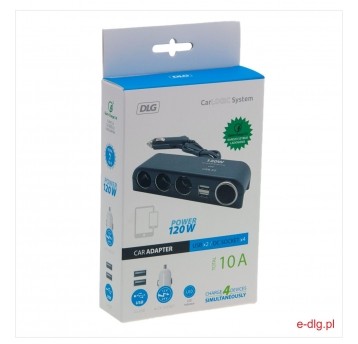 TRÓJNIK SAM 12/24V 120W+2XUSB 2,1 + GNIAZDO ZAPAL.