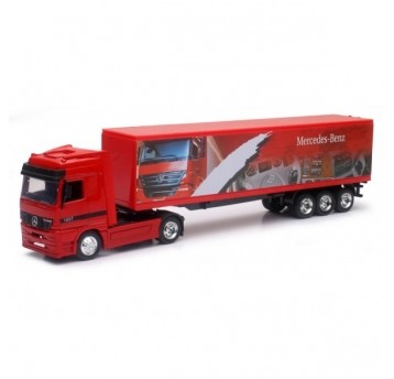 TRUCK MERCEDES BENZ NACZEPA 1:43 CZERWONY